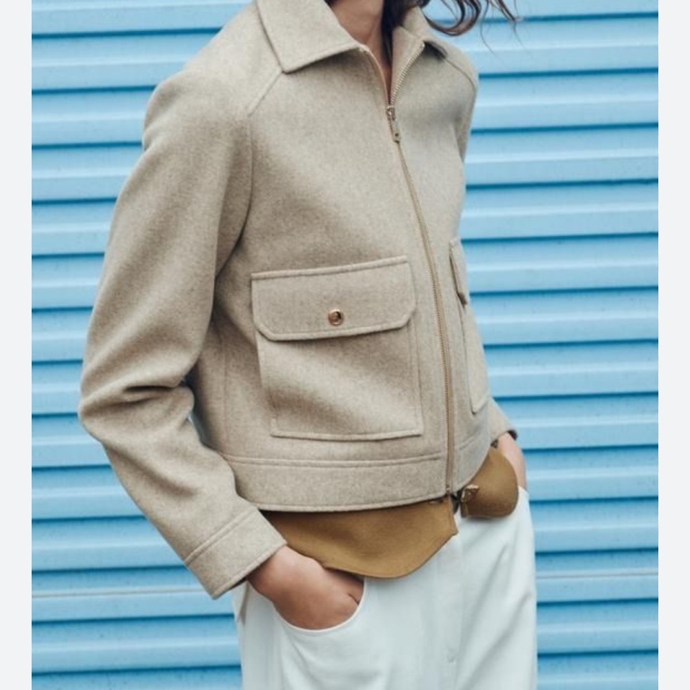 Zara Beige Utility Jacket